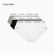 Calvin Klein內(nèi)衣【七夕禮物】男士本命年三條裝ck提花棉質(zhì)三角內(nèi)褲男U2661 998-太空黑/椰青灰/月光白 3條 L