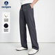 納維凱爾意大利小帆船25秋冬男微闊直筒休閑褲通勤長(cháng)褲1342075505灰30