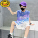 G.DUCKKIDS男童無(wú)袖t恤套裝2025年薄款速干衣冰絲運(yùn)動(dòng)服中大童兒童裝籃球服 紫色 140