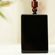 鳳禧珠寶天然黑曜石平安無(wú)事牌吊墜男士款玉牌玉石項鏈送男友新年禮物