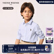 Teenie Weenie Kids小熊童裝25春夏新款男女童寶寶長袖條紋襯衫 藍色 110 cm