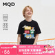 馬騎頓（MQD）【透氣透濕】童裝男大童夏款潮酷休閑卡通短袖T恤 黑色 150cm 