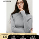 紅袖修身打底針織衫秋季2024新款女裝無縫一體坑條半高領(lǐng)氣質(zhì)內(nèi)搭上衣 灰3060 XL