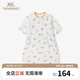 英氏（YEEHOO）寶寶睡袋嬰兒服女童不分腿中袖睡袋涼感防踢被春夏季夏涼被子 【夏款】羅勒綠 建議24-27℃ 85*36cm(推薦身高90-100cm)