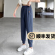 幻黛 運動(dòng)褲女新款韓版哈倫褲小腳彈力休閑褲女裝冰絲褲子 藍色 L