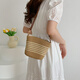 微光里早秋流行草編小包包女2025單肩斜挎包海邊度假出游編織包水桶包 單肩水桶包-米色條紋