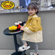 G.DUCKKIDS女童秋裝2025新款外套春秋款兒童衣服韓系童裝風(fēng)衣上衣女寶沖鋒衣 土黃色園標(biāo)風(fēng)衣 120 cm