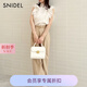 SNIDEL2025春夏新品半高領蝴蝶結印花小飛袖雪紡襯衫SWFB252053 象牙白 均碼 (F)