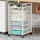 梵儷琳鐵藝A4多層文件架A3帶抽屜推車(chē)輪辦公收納資料柜檔案分類(lèi)置物書(shū)架 白色六層