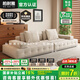 柏耐雅勞倫斯沙發(fā)磨砂布沙發(fā)防貓抓布沙發(fā)客廳2025新款直排布藝沙發(fā)別墅 直排：3.08m-帶不銹鋼底框 正版1.12M寬-抗菌螨防貓爪磨砂布