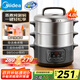 美的（Midea）電蒸鍋多功能家用電火鍋電煮鍋電熱鍋三層大容量14.8L大容量智能預(yù)約MZ-ZG28Power501