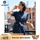Navigare意大利小帆船女全棉薄款連衣裙寬松牛仔中長裙2322875506 藍(lán) XL 
