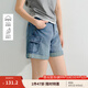 茵曼【商場同款】萊賽爾翻邊牛仔短褲2025夏季女裝新款a字褲子 牛仔藍(lán) 27