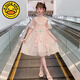 G.duck女童漢服連衣裙2025新款夏季兒童洋氣國風(fēng)公主裙大童夏天女孩裙子 粉紅色 130 cm(130cm)