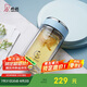 希諾抗菌玻璃杯雙層透明水杯女高顏值過濾泡茶杯子XN-1955藍(lán)色 295mL