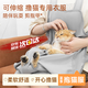 智宙擼貓圍裙抱貓專用衣服貓咪剪指甲防抓固定貓神器圍裙防毛衣不粘毛 夏季灰色擼貓擼貓【帶洞】 70*65CM