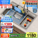箭牌（ARROW）廚房水槽大單槽304不銹鋼洗菜盆一體盆洗菜池槍灰水槽