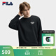 斐樂（FILA）官方男子衛(wèi)衣秋季時尚休閑簡約圓領(lǐng)針織套頭衫男裝長袖上衣 正黑色-BK S