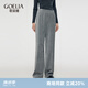 歌莉婭褲子女2025年流行顯腿長氣質(zhì)針織銀蔥長褲（小個子版)  1CNC1I21A 44B煙灰 XS