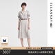 歌力思（ELLASSAY）夏季新款含蓄優(yōu)雅桑蠶絲羅馬假日襯衫式連衣裙女EWW352Y01300 駝條紋 XS