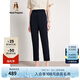 Hush Puppies暇步士女裝夏季簡(jiǎn)約通勤高腰直筒西裝褲休閑褲子 196深藍(lán) 28