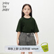 jnby by JNBY江南布衣童裝全棉休閑假兩件牛仔中袖連衣裙夏女童兒童1O5G11120 990/牛仔黑 150 cm