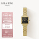 LOLA ROSE羅拉玫瑰黑金小方表女士手表女38女神節(jié)禮物送女生生日禮物女