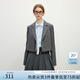 范思藍恩范思藍恩學院感截短式西裝套裝女2025春裝韓版休閑西裝外套休閑褲 灰色（西裝） S