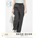 紫涵（ZIHAN）紫涵直筒束腳工裝褲女2025夏季新款松緊高腰寬松顯瘦休閑傘兵長褲 灰色 XS