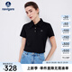 Navigare意大利小帆船短袖T恤衫女士25夏季時(shí)尚翻領(lǐng)體恤衫薄款透氣上衣女 暗夜黑 XL