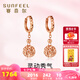 賽菲爾七夕禮物18K金耳墜女鏤空繡球玫瑰金彩金耳飾國潮風(fēng)耳環(huán) 玫瑰金耳飾-約1.95-2.10克