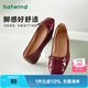 熱風(fēng)（Hotwind）女鞋平底淺口單鞋春秋新款時(shí)尚蝴蝶結(jié)溫柔百搭舒適外穿軟底單鞋女 05紅色 37