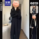 羅蒙（ROMON）慵懶風(fēng)高質(zhì)感黑色毛衣外套女秋冬季2025新款長(zhǎng)款寬松針織開(kāi)衫 黑色 L -105-115斤