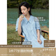 茵曼（INMAN）田園風(fēng)Polo領(lǐng)連衣裙女裝2025夏季新品泡泡袖裙子 淺水藍(lán)-新  XL