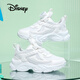迪士尼（Disney）兒童跑步鞋男女童春秋戶外小白鞋中大童透氣運動鞋 白色  30 