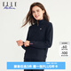ELLE ACTIVE高級感半拉鏈立領(lǐng)衛(wèi)衣女士百搭彈力運動舒適套頭衫針織衛(wèi)衣 藏青色 S