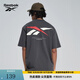 Reebok銳步官方24新品男女同款運動休閑寬松LOGO針織短袖T恤 24SRM425UGH1 黑色 L