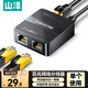 山澤網線分線器一拖二 百兆網絡擴展器同時上網 RJ45網絡延長連接器三通頭 寬帶路由器接口分接器 單個