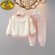 G.DUCKKIDS女童裝運(yùn)動(dòng)套裝洋氣秋裝2025新款女寶春秋季衛(wèi)衣小女孩休閑兩件套 粉紅色 90 cm