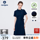 Navigare意大利小帆船短袖連衣裙女士夏季棉質(zhì)斜領(lǐng)裙子時(shí)尚顯瘦半袖a字裙 海軍藍(lán) L 碼