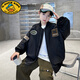 G.DUCKKIDS男大童春秋裝機(jī)車棒球服外套2025新款兒童男孩春季酷帥工裝夾克潮 黑色 120 cm