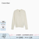 Calvin KleinJeans25早秋新款女士亞麻混紡ck通勤修身圓領(lǐng)針織開衫44C312G YC9-牛乳白 XS