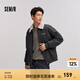 森馬夾克男冬季復(fù)古拼接仿羊羔毛翻領(lǐng)外套寬松繡花棉服潮 深灰20902 185/100A/XXL