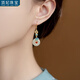 頂妃（DING FEI）仿和田玉古風(fēng)耳環(huán)玉石漢服耳飾復古氣質(zhì)耳墜中式宮廷民族風(fēng)優(yōu)雅 平安扣耳環(huán)(銅鍍黃金) A29-305
