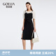 歌莉婭小香風(fēng)連衣裙女假兩件設(shè)計感針織拼接氣質(zhì)通勤小黑裙子1B5C4H74A 00B黑色 M