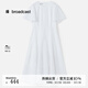 播收腰顯瘦棉麻短袖小黑裙女25夏季新款氣質(zhì)連衣裙DDS2LD5919 W10雪見 S