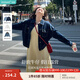 茵曼（INMAN）章若楠同款復(fù)古休閑女裝短款牛仔外套2025年秋季新款長(zhǎng)袖上衣 深牛仔藍(lán)-18518171【好評(píng)返現(xiàn)】 M