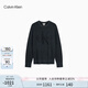 Calvin KleinJeans25秋季新款男士休閑通勤ck肌理感圓領(lǐng)內(nèi)搭針織毛衣4RD399G WD7-深空灰 XL