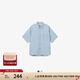 Levi's?SilverTab?25年春夏新款男士休閑短袖工裝牛仔襯衫外套 淺藍色 S