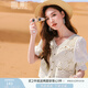 香影（xiangying）波西米亞民族風(fēng)上衣女夏季2025新款鉤花鏤空v領(lǐng)薄款短袖開衫 米色 S